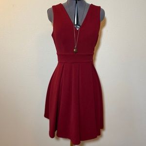 Haute Monde Red Pleated Dress